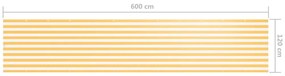 Tela de varanda 120x600 cm tecido Oxford branco e amarelo