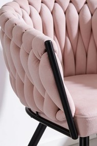 Cadeira Widny Black Veludo - Rosa