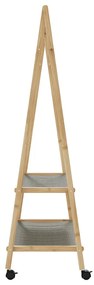 Cabide com prateleiras e rodas 96x45,5x155,5 cm bambu