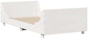 Cama com estante sem colchão 90x200 cm madeira maciça branco