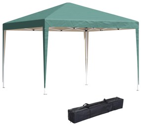 Outsunny Tenda Dobrável 295x295x255 cm com Bolsa de Transporte Altura Ajustável Anti-UV para Terraço Pátio Verde | Aosom Portugal