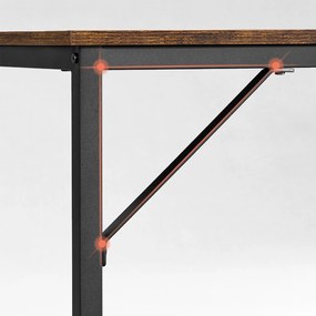 Mesa para computador com estrutura em aço 120 x 60 x 75 cm Castanho vintage + preto