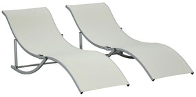 2 espreguiçadeiras ergonômicas dobráveis em forma de S com estrutura d