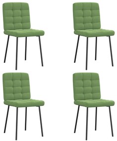 vidaXL Cadeiras de jantar 4 pcs veludo verde-claro