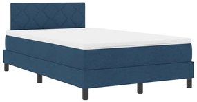 Cama Box Spring com Colchão &amp; Luz LED Azul 120x200 cm Tecido