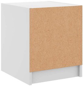 Mesas de cabeceira c/ portas de vidro 2 pcs 35x37x42 cm branco