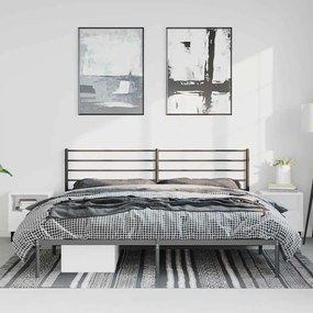 Estrutura de cama com cabeceira 193x203 cm metal preto