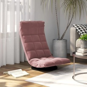 Cadeira de piso giratória veludo rosa
