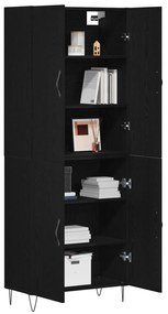 Armário Alto vidaXL Carvalho Preto 69,5x34x180 cm Madeiras de Engenhar