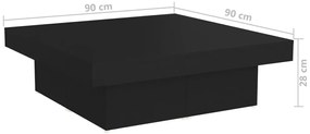 Mesa de centro 90x90x28 cm derivados de madeira preto