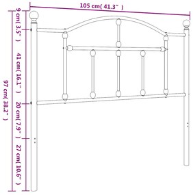 Cabeceira de cama 100 cm metal branco