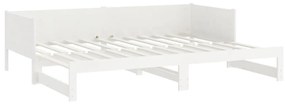 Estrutura sofá-cama de puxar 2x(80x200) cm pinho maciço branco