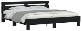 Estrutura cama c/ cabeceira 160x200 cm derivados madeira preto