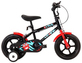 vidaXL Bicicleta de criança roda 12" preto e vermelho