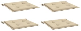 Almofadões p/ cadeiras jardim 4pcs 40x40x3 cm oxford bege