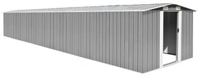 vidaXL Abrigo de jardim 257x779x181 cm aço galvanizado cinzento