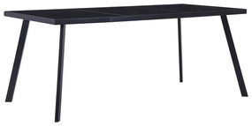 Mesa de jantar 160x80x75 cm vidro temperado preto