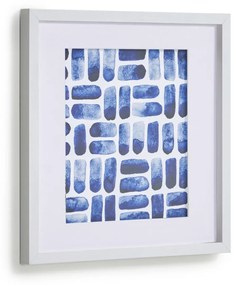 Kave Home - Quadro Kuma retângulos azul 40 x 40 cm