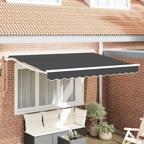 vidaXL Toldo Retrátil Manual Antracite 300 x 200 cm Poliéster e Metal