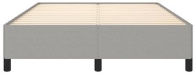 Estrutura de cama sem colchão 140x200 cm tecido cinzento-claro