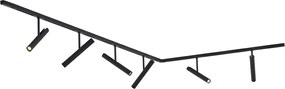 Modern railsysteem zwart met 6 spots zwart 1-fase - Slimline Avery