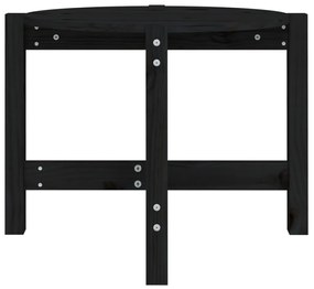 Mesa de centro Ø 62,5x45 cm madeira de pinho maciça preto