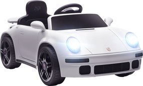 AIYAPLAY Carro Elétrico Infantil 12 V Licença Ruf Ctr 2017 Comando 2,4G Luzes e Música 103x55x44 cm Branco | Aosom Portugal