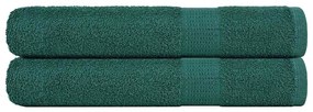 vidaXL Toalhas 2 pcs 100x200 cm 360 gsm 100% algodão verde