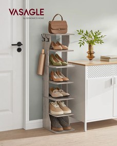 Sapateira estreita para sapatos com 7 níveis 30 x 26,4 x 110,4 cm em cinza mesclado