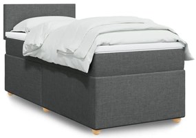 Cama com molas/colchão 80x200 cm tecido cinzento-escuro