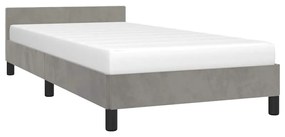 Estrutura de cama sem colchão 90x190 cm veludo cinzento-claro