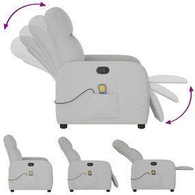Cadeira de massagem reclinável tecido cinzento