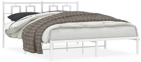 Estrutura de cama com cabeceira 150x200 cm metal branco