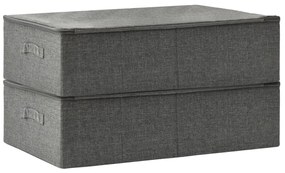 Caixas de arrumação 2 pcs tecido 70x40x18 cm antracite