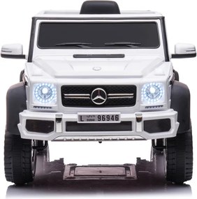 Carro elétrico para crianças Mercedes-Benz G63 6x6, 12V com pneus de borracha Branco