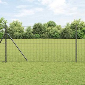 Postes de Cerca vidaXL 26 pcs Cinza Ø32 mm 150 cm Aço Galvanizado