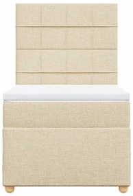 Cama com molas/colchão 90x190 cm tecido cor creme