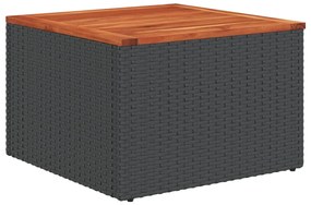 13 pcs conjunto de sofás de jardim com almofadões vime PE preto