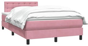 Cama com molas/colchão 120x220 cm veludo rosa