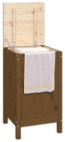 Caixa p/ roupa 44x44x76 cm madeira pinho maciça castanho mel