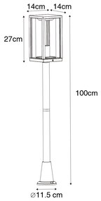 Antigo candeeiro de pé antigo ouro antigo 100 cm IP44 - Charlois Industrial,Clássico / Antigo