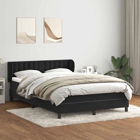 vidaXL Cama com molas/colchão 160x220 cm veludo preto