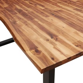 Mesa de jantar c/ bordas vivas 200x90x75 cm acácia maciça