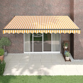 Toldo retrátil automático 4x3 m amarelo e branco