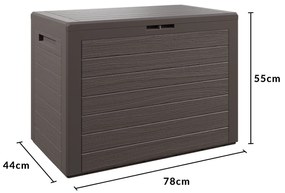 Caixa de almofadas jardim Lille em Plástico (polipropileno) 190L 78 x 44 x 55 cm castanha