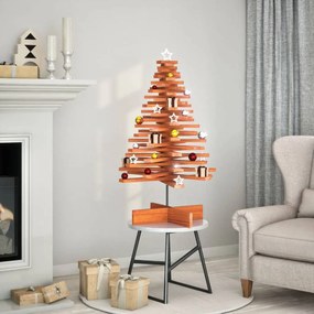 vidaXL Árvore de Natal decorativa 100 cm pinho maciço castanho-mel