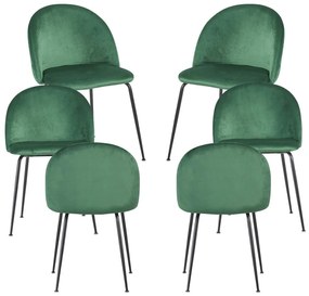 Pack 6 Cadeiras Black Dalnia Veludo - Verde