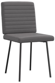 Cadeiras de jantar 6 pcs couro artificial cinzento