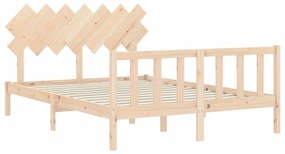 Cama sem colchão 140x200 cm madeira de pinho maciça