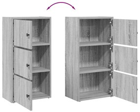 Estante 40x24x77 cm derivados de madeira cinzento sonoma